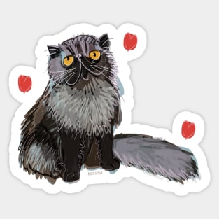 Alfredo-Cat Persian cat lovers and hearts Sticker